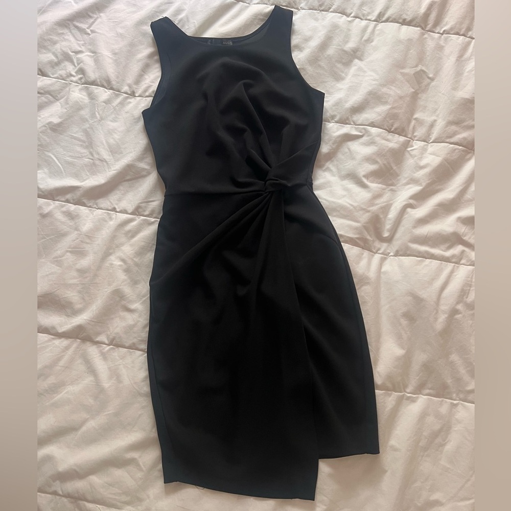Aqua Black Knotted Mini Dress